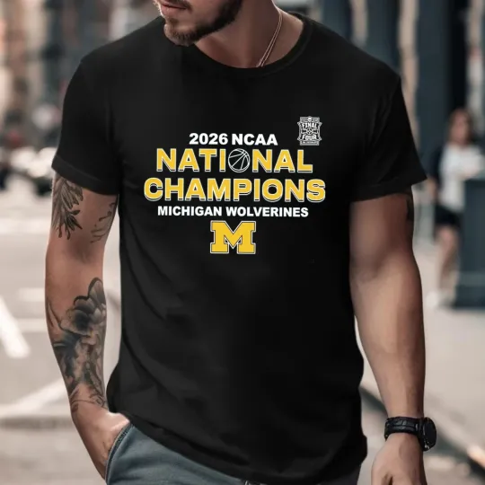 Discover Michigan Wolverines 2026 National Champions Graphic Tee NCAA Basketball Black