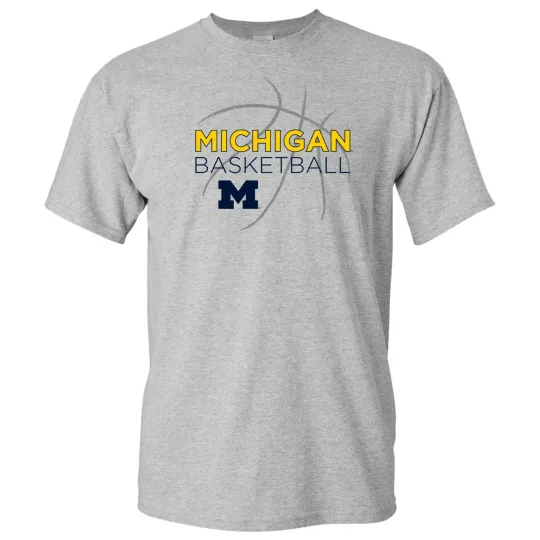 Michigan Wolverines Basketball Sketch T-Shirt