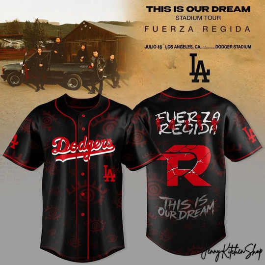 This Is Our Dream Stadium Dodgers x Fuerza Regida 2026 Tour Baseball Jersey