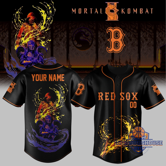 Boston Red Sox Mortal Kombat Scorpion Sub-Zero Baseball Jersey