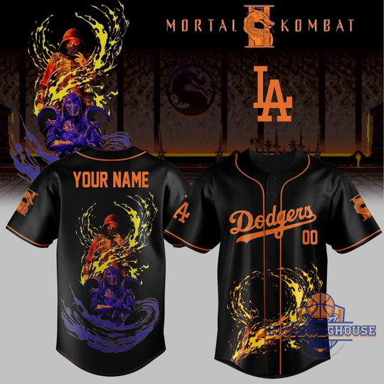 LA Dodgers Mortal Kombat Scorpion Sub-Zero Baseball Jersey