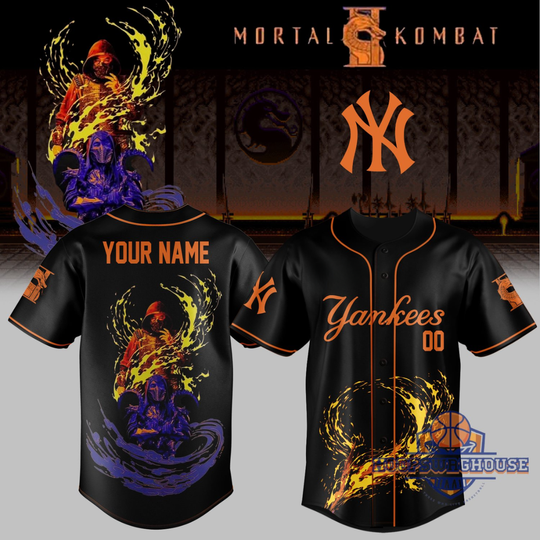New York Yankees Mortal Kombat Scorpion and Sub-Zero Baseball Jersey