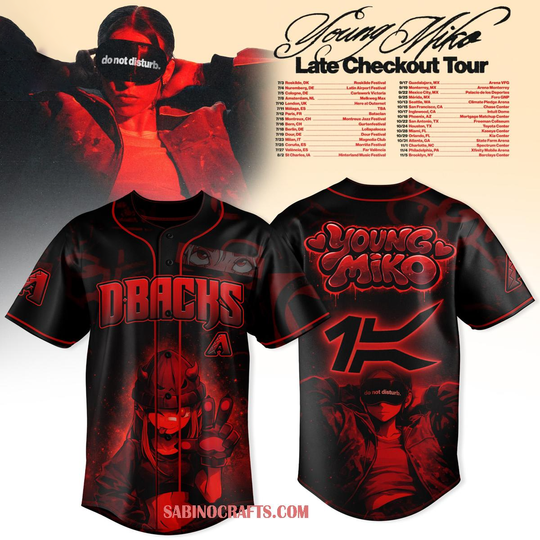Arizonna Diamondbacks Young Miko Late Checkout Tour 2026 Baseball Jersey