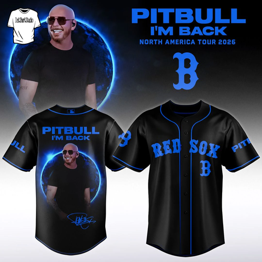 Boston Red Sox x PITBULL I’M BACK TOUR 2026 Edition Baseball Jersey