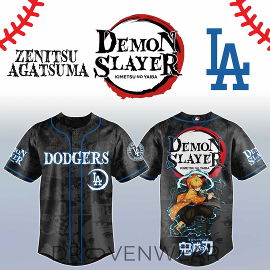 zenittsu Agatsuma demon Los Angeles Anime Baseball Jersey