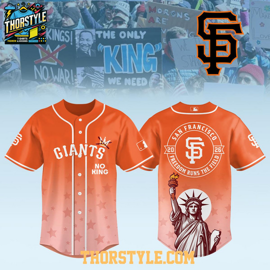 Discover San Francisco Giants x No Kings No War 2026 Gameday Baseball Jersey
