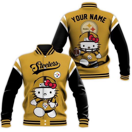 Pittsburgh Steeler football Hello Kitty Personalized Baseball Jacket