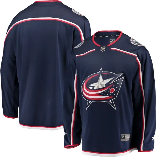 Discover Men's Blue Jackets Fanatics Navy Breakaway Home Jersey