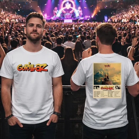 Gorillaz 2026 Mountain Tour Graphic T-Shirt