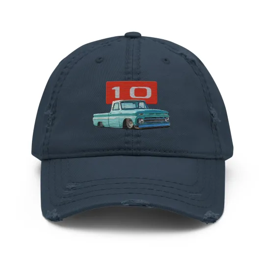 1966 Chevy C10 Pickup Truck Distressed Embroidered Dad Hat