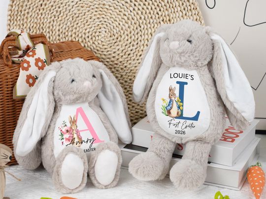 Discover Personalized Easter Bunny Plush Custom Plush Bunny Keepsake Toy Emotional Support Stuffed Animal Baby Shower Birthday Gift