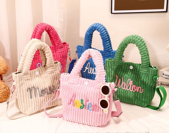 Custom Corduroy Toddler Crossbody Bag,Personalized Name Purse,Baby Shower&Birthday Gift
