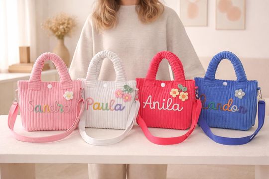Custom Crossbody bag,soft corduroy toddler purse,Baby Shower Gifts,toddler girl purse,Custom Name Tote Handbag,Children's Gift,Birthday Gift