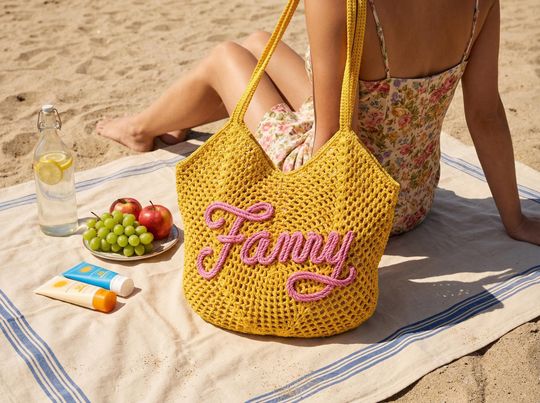 Personalized beach tote bags, Bachelorette Party Gift Bags, Wedding Party Gifts, Crochet beach bags