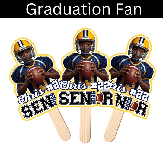 Discover Personalized Graduation Sport Fans | Custom Photo Grad Hand Fans | Class of 2026 Party Favor