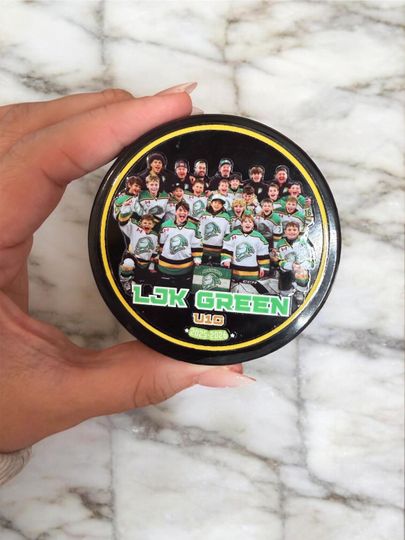 Discover Custom Hockey Team Photo Puck | Personalized Team Gift | End of Season Hockey Keepsake | Coach Gift