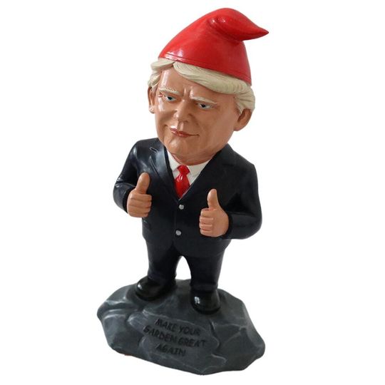 Resin Trump Gnome: Hand Painted Garden Decoration