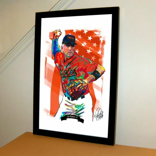 Cal Ripken Jr Baltimore Orioles Baseball Sports Poster Print Wall Art With Frame