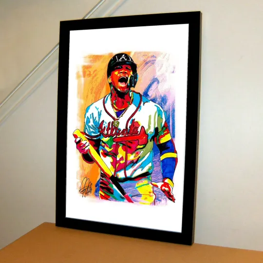 Ronald Acuna Jr Atlanta Braves Baseball Poster Print Wall Art With Frame