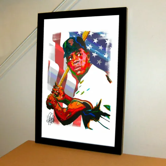 Willie Mays San Francisco Giants Baseball Sports Poster Print Wall Art With Frame