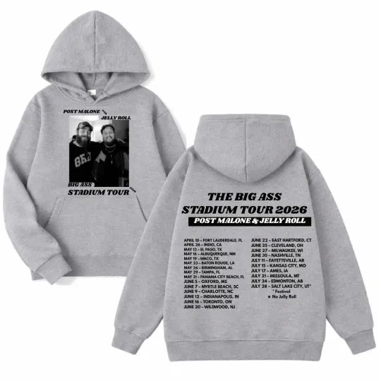 Post Malone & Jelly Roll Big Ass Stadium Tour Part 2 2026 Hoodie