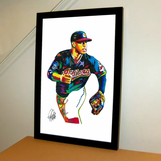 Francisco Lindor Cleveland Baseball Sports SS Poster Print Wall Art With Frame