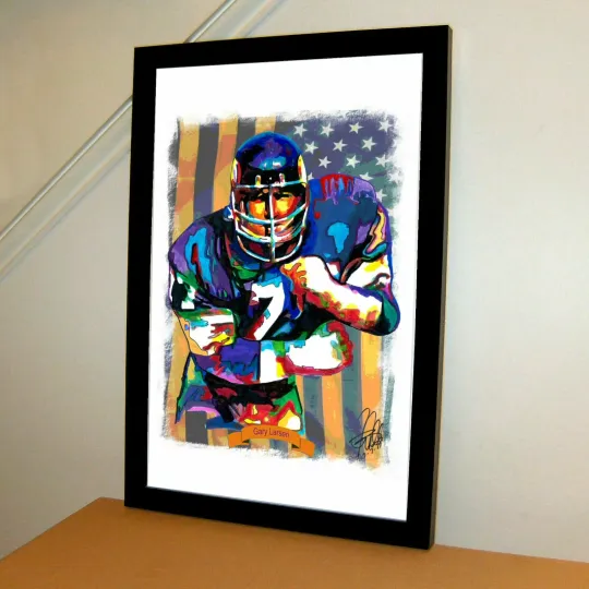 Gary Larsen Minnesota Vikings Football Poster Print Wall Art With Frame