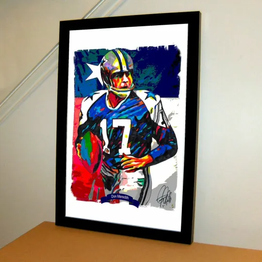 Don Meredith Dallas Cowboys Football Sports Poster Print Wall Art With Frame