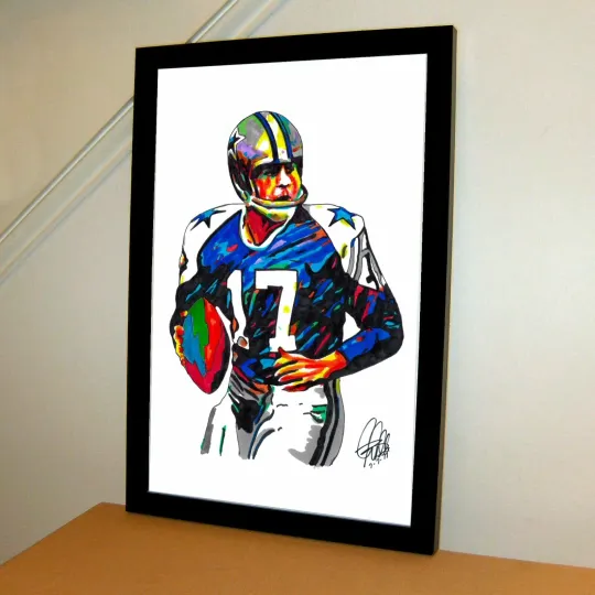 Don Meredith Dallas Cowboys Football Poster Print Wall Art With Frame