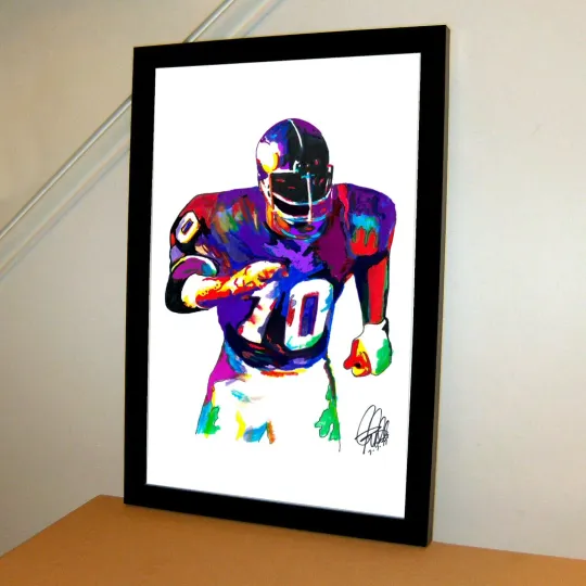Jim Marshall Minnesota Vikings Football Sports Poster Print Wall Art With Frame