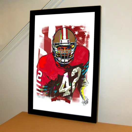 Ronnie Lott San Francisco 49ers Football Sports Poster Print Wall Art With Frame