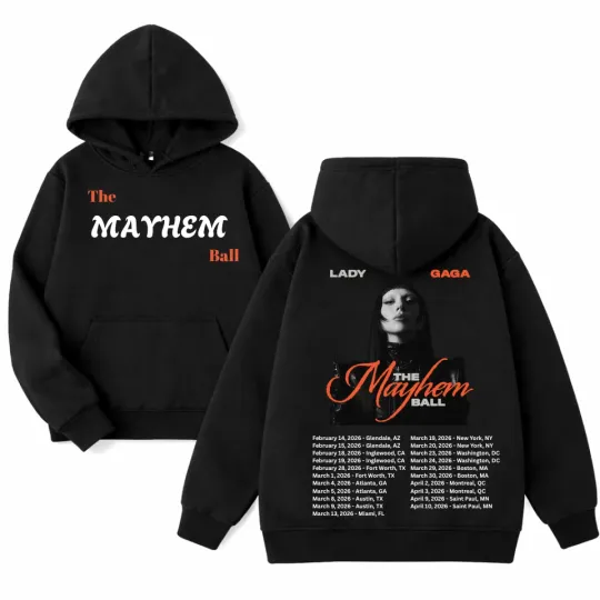 Discover Lady Ga*Ga The Mayhem Tour 2026 Tour Dates Hoodie