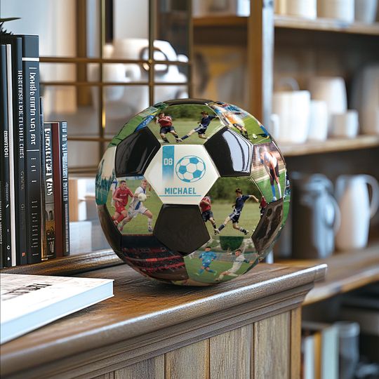 Personalized Photo Soccer Ball for Soccer Fans - Birthday Gift, Match Souvenir, Room Decor