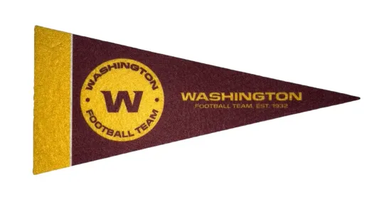 Washington Football Team Mini Pennant Decor Flag Redskins Commanders Football Banner