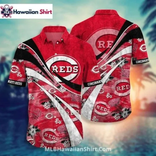 Discover Vintage Floral Cincinnati Baseball Team Redss Aloha Shirt Distressed, Unisex Adu