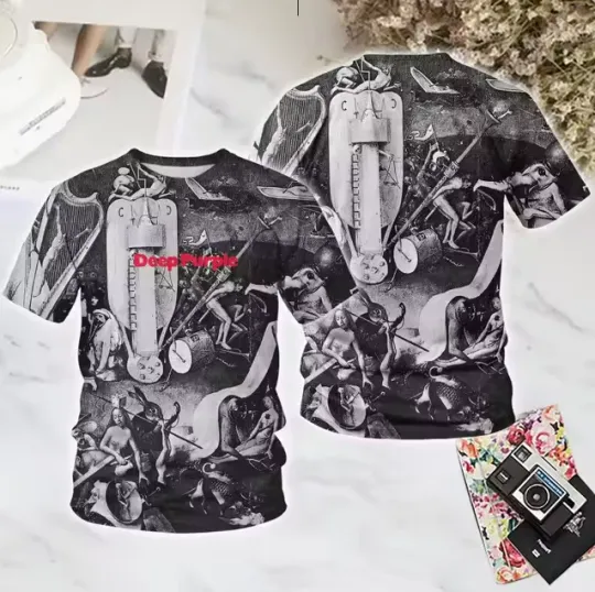 Deep Purple Classic Hard Rock Band 3D T-Shirt, Gift For Fans