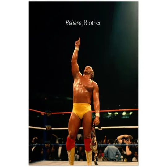 Discover Hulk Hogan Believe Brother Vintage Wrestling Champion Poster