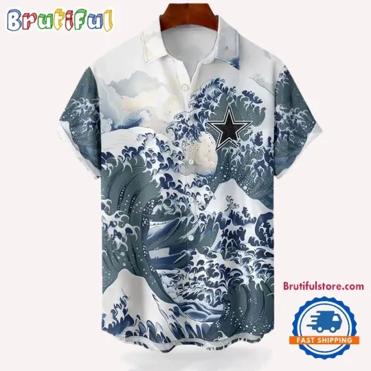 football Dallas Cowboys Football Special Great Wave Hawaiian Shirt