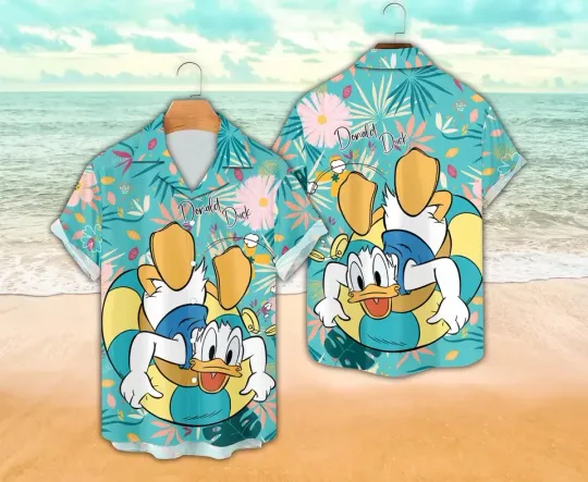 Discover Disney Donald  Hawaiian Shirt, Aloha Summer Party Mickey And Friends Button Down