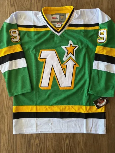 Mike Modano Dallas Stars 1988-91 Throwback Hockey Jersey Men’s CCM NHL Green White Black