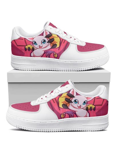 Digimon Gatomon Leather Low Top Sneakers for Kids, Men, Women