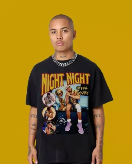 Stephen Curry T-Shirt Night Night Vintage Basketball Tee