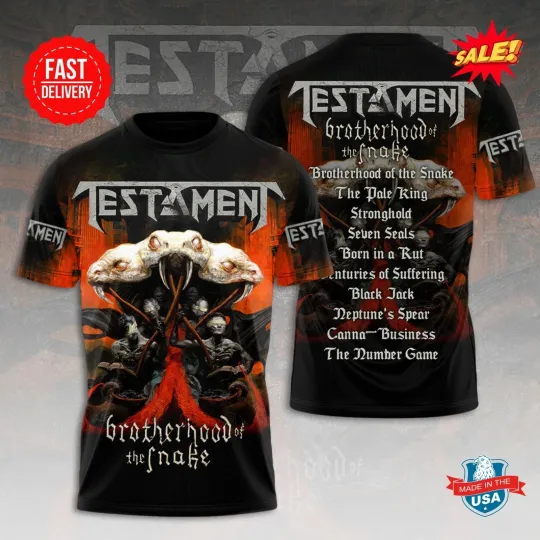 Testament Band Brotherhood Of The Snake 3D T Shirt