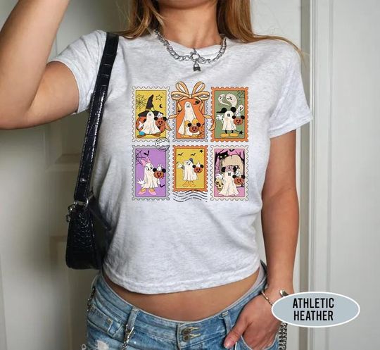 Discover Retro Disney Halloween Baby Tee, Disney Mickey & Friends Portrait Halloween Shirt, Mickey's Not So Scary Party, Disney Baby Tee Y2k Clothing