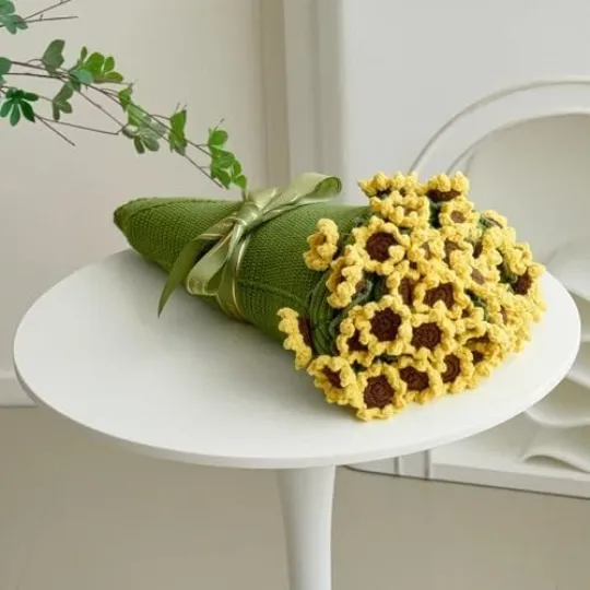 Crochet Rose Flower Bouquet Blanket