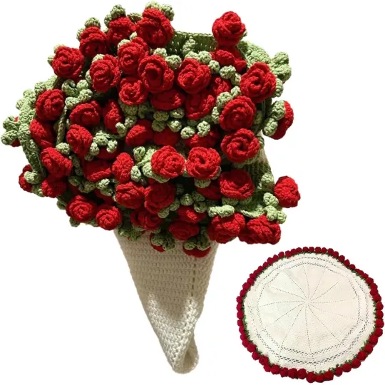 Crochet Rose Bouquet Throw Blanket Blanket for Home Living