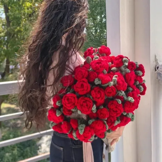 Rose Bouquet Crochet Baby Blanket, Flower Design, Gift for Newborns