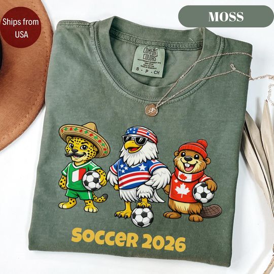 Discover 2026 World Cup Mascot Shirt, USA Mexico Canada Soccer Fan Apparel