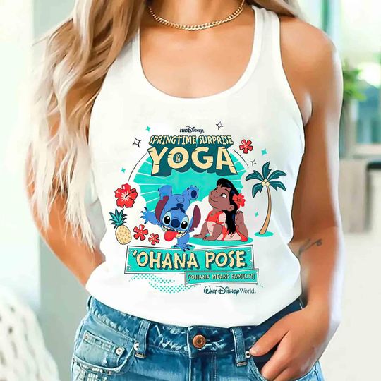 Discover Yoga Ohana Pose 2026 Tanktop, Lilo & Stitch 2026 Tank Top, Walt Disney World Shirt