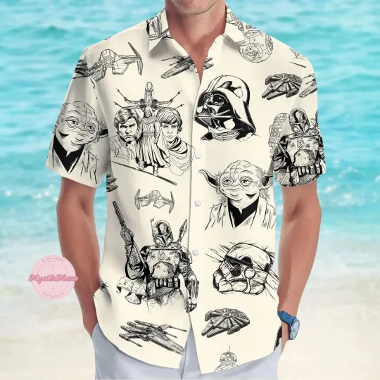 Disney Darth Vader Hawaiian Shirt, Mandalorian